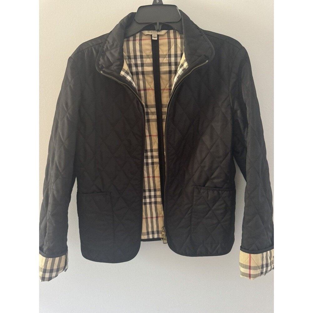 Burberry Black Quilted Jacket with Vintage Check Lining